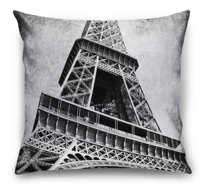 3D Подушка «Париж черно-белые»  вид 1